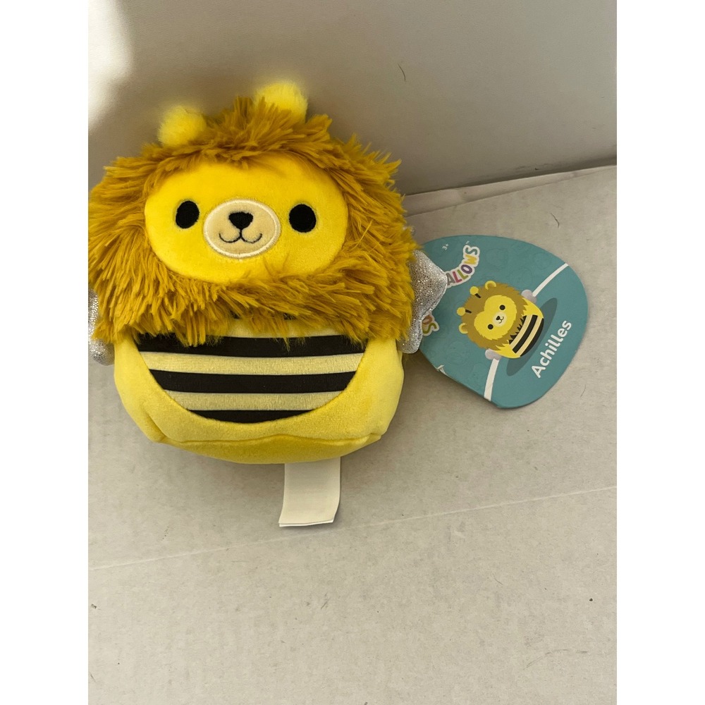 Squishmallows Achilles Lion Bee 5 Inch Yellow Black Striped Plush Toy NEW NWT